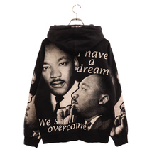 SUPREME シュプリーム 18SS MLK Hooded Sweatshirt マーティンルーサーキング ジュニア プリント プルオーバーパーカー ブラック_画像2