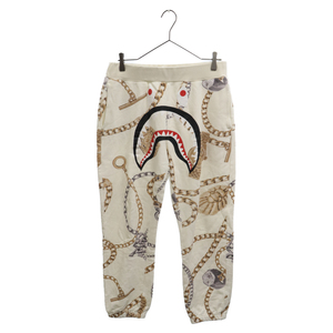 A BATHING APE アベイシングエイプ 23AW JEWELS SHARK SWEAT PANTS ジュエルズ シャーク スウェットパンツ アイボリー 001PTJ801005M