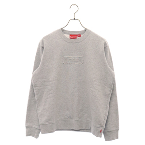 SUPREME シュプリーム 20SS Cutout Logo Crewneck カットアウト ボックス ロゴ クルーネック スウェット トレーナー グレー