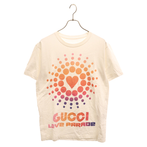 GUCCI グッチ 22SS Love Parade print Tee ラブパレードプリント半袖Tシャツ クルーネックカットソー ホワイト 548334 XJEMZ