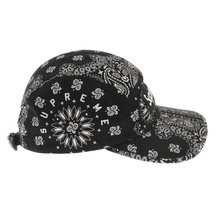 SUPREME シュプリーム 21SS Bandana Camp Cap ボックスロゴ バンダナ ペイズリー キャンプ キャップ 帽子 ブラック_画像3