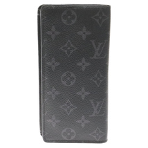 LOUIS VUITTON ルイヴィトン モノグラム エクリプス ポルトフォイユ ブラザ M61697 2つ折り 長財布 ブラック_画像2