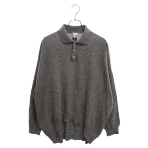 LOEWE Loewe 22AW Polo Collar Relaxed Fit Wool Sweater Polo color relax Fit wool sweater gray H526Y14KCM