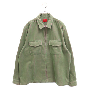 SUPREME シュプリーム 23SS 2-Tone Corduroy Zip Up Shirt 2トーン コーデュロイ ジップアップ 長袖シャツ グリーン