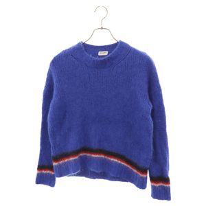 SAINT LAURENT PARIS sun rolan Paris alpaca under line knitted sweater blue 666765 Y75CJ