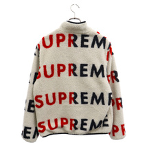 SUPREME シュプリーム 18AW Reversible Logo Fleece Jacket リバーシブル 総柄ロゴ フリースジャケット レッド_画像4