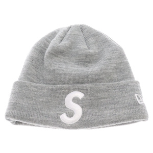 SUPREME シュプリーム 23AW×NEWERA S Logo Beanie ニューエラ Sロゴ スモールボックスロゴ ビーニー ニットキャップ グレー