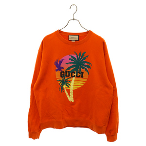 GUCCI グッチ 22AW Logo print sweatshirt ロゴプリントスウェットシャツ オレンジ 626990