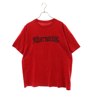 TENDERLOIN テンダーロイン T-TEE ALTERNATIVE オルタナティブ プリント ロゴ 半袖Tシャツ カットソー レッド