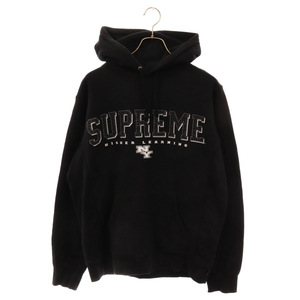 SUPREME シュプリーム 20SS Gems Hooded Sweatshirt スタッズロゴプリントスウェットプルオーバーパーカー ブラック