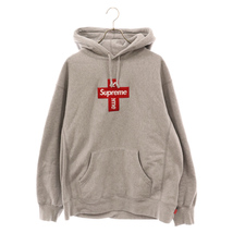 SUPREME シュプリーム 20AW Cross Box Logo Hooded Sweatshirt クロスボックスロゴ プルオーバーパーカー グレー_画像1