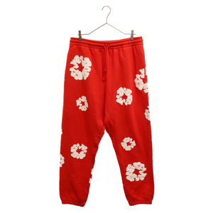 DENIM TEARS デニムティアーズ 23AW FLOWER PRINT SWEAT PANTS フラワープリント スウェットパンツ レッド