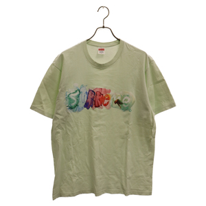 SUPREME シュプリーム 23SS Watercolor tee Pale green ウォーターカラー ロゴプリント クルーネック半袖Tシャツ グリーン