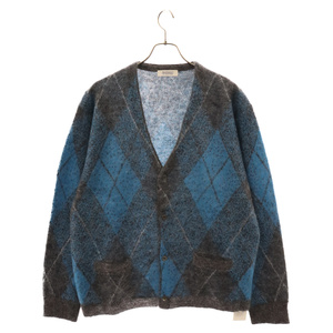 RADIALL ラディアル INNA DE YARD - CARDIGAN SWEATER L/S RAD-23AW-KNIT001 アーガイル柄ニットカーディガン