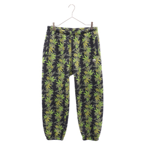 SUPREME シュプリーム×The North Face Leaf Sweatpant ザ・ノースフェイス マリファナ 総柄プリントスウェットパンツ 23AW