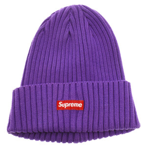 SUPREME シュプリーム Overdyed Beanie オーバーダイド リブドビーニー スモール ボックスロゴ ニットキャップ 帽子 パープル