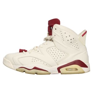  Nike air Jordan 6 retro dark red wine is ikatto sneakers white / wine red US8.5/26.5cm 384664-116