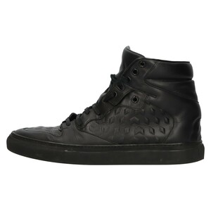 BALENCIAGA バレンシアガ Monochrome High Sneaker モノクローム ハイカット 型押し レザー ハイカットスニーカー ブラック EU40 358043