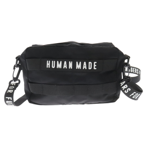 HUMAN MADE ヒューマンメイド MILITARY POUCH #1 ロゴプリント ショルダーバッグ ブラック