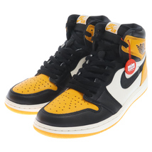 NIKE ナイキ AIR JORDAN 1 HIGH OG Taxi エアジョーダン 1 タクシー ハイカットスニーカー イエロー/ブラック US9.5/27.5cm 555088-711_画像3