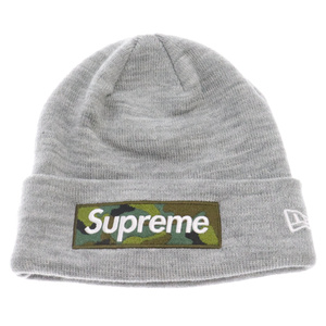 SUPREME シュプリーム 23AW×NEW ERA Box Logo Beanie ニューエラ ボックスロゴビーニー ニットキャップ 帽子 グレー