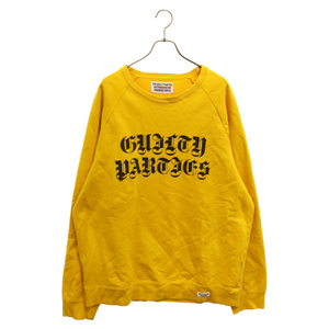 WACKO MARIA ワコマリア WASHED HEAVY WEIGHT CREW NECK SWEAT SHIRTS フロントロゴプリント クルーネック スウェット トレーナー イエロー