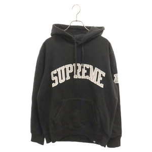 SUPREME シュプリーム 19SS×NFL Raiders 47 Hooded Sweatshirt×レイダース ロゴ刺繍 プルオーバーパーカー ブラック