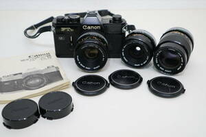 キャノン Canon FTb ブラックボディ　レンズ3本　FD 50mm 1:1.8 SC/FD 28mm 1:3.5SC/FD 135mm 1:3.5SC