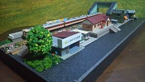 Nゲージ ジオラマ「駅舎と跨線橋のあるローカルホーム」 
