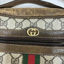 [KK2890]1円スタート！GUCCI GGモノグラム キャンバスショルダーバッグ シェリーライン ウェブ レザー オールドグッチ _画像3