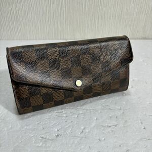 [k2918]1円スタート！LOUIS VUITTON ダミエ ポルトフォイユサラ 長財布 ルイヴィトン レザー ブラウン 本革 