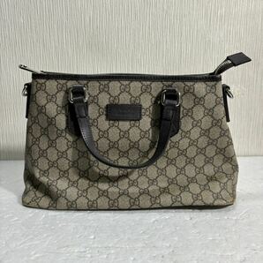 [k2920]1円スタート！GUCCI モノグラム キャンバス ハンドバッグ ショルダーバッグ 2WAY レザー グッチの画像2