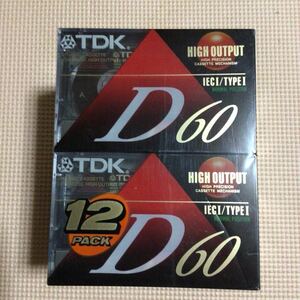 TDK D60 12パック　ノーマルポジション カセットテープ【未開封新品】■■