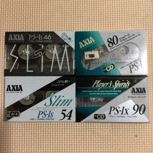 AXIA PS-Is 46.54.PS-Ix 90.PS-I 80 ノーマルポジション カセットテープ4本セット【未開封新品】■■