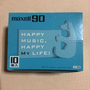 maxell HAPPY MUSIC,HAPPY MY LIFE！ 90【外箱付き10本セット】ノーマルポジション カセットテープ【未開封新品】●