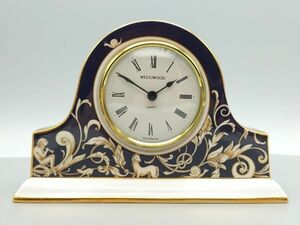 E3 1円～ 中古/不動品 ウェッジウッド WEDGWOOD コーヌコピア マントルクロック 置時計 時計 陶器 置き物 インテリア