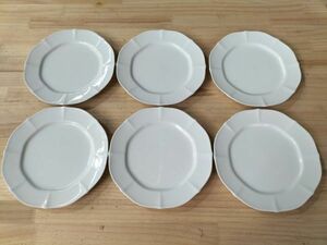 S81 中古品 1円～ ノリタケ Noritake 21㎝ プレート 食器 白 ホワイト 6枚セット