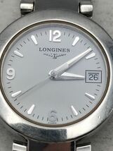 C80 1円～ 不動品 ロンジン LONGINES クオーツ L5.175.4 デイト 腕時計 白文字盤 ステンレス シルバーカラー レディース_画像6