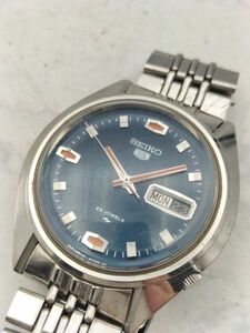 C138 1円～ 稼動品 セイコー SEIKO 5 ファイブ 5126-8110 自動巻き デイデイト 23石 腕時計 黒文字盤 ステンレス シルバーカラー メンズ