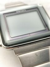 C134 1円～ ※不動品※ セイコー SEIKO スピリット S771-0AA0 デジタル ソーラー 腕時計 スクエア型 ステンレス シルバーカラー メンズ_画像9