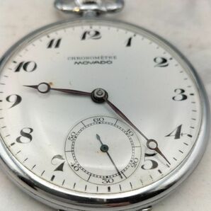 S25 稼働品 1円～ モバード MOVADO クロノメーター 手巻き 懐中時計 アンティーク ヴィンテージ シルバーの画像5