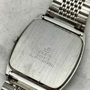 S58 不動品 エルジン ELGIN クロノグラフ スクエア クオーツ メンズ 腕時計 デイト 2点セットの画像7