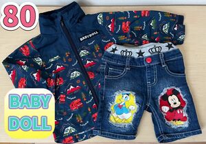 男の子春80ベビードールBABYDOLLアウターミッキーハーフパンツズボンボトムス子供服ベビー服キッズジャンパージャケットパーカー