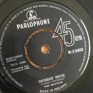 【UK(IRELAND）オリジナル】The Beatles/ Paperback Writer/Parlophone//R 5452/轟音/KT刻印/両面マト２