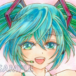 手描き イラスト 「初音ミク」 ミク MIKU コピック イラスト ファンアート A4 同人 原画の画像3