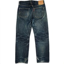 大きめサイズW33◆Levi's 55501◆日本製ビンテージ加工復刻ジーンズBIGEリーバイス赤耳ビッグEメンズデニム501XXレプリカLVC鬼ひげ 787_画像3