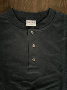 デットストック　anvil アンビル厚手7.2オンスヘビーウェイトヘンリーネックTシャツ Lサイズ　ブラック