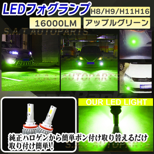 フォグランプ アップルグリーン H8 LED 爆光 ハイビーム 12v 24v フォグライト 送料無料 人気