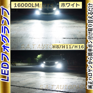 爆光 ライト フォグランプ ホワイト H8 H9 H11 H16 LED 12v 24v フォグライト 送料無料 アルファード プリウス 人気