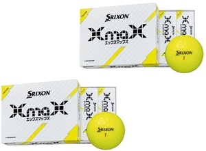 ダンロップ スリクソン SRIXON XmaX スリクソンエックスマックス ボール 2024年モデル 2ダースセット イエロー